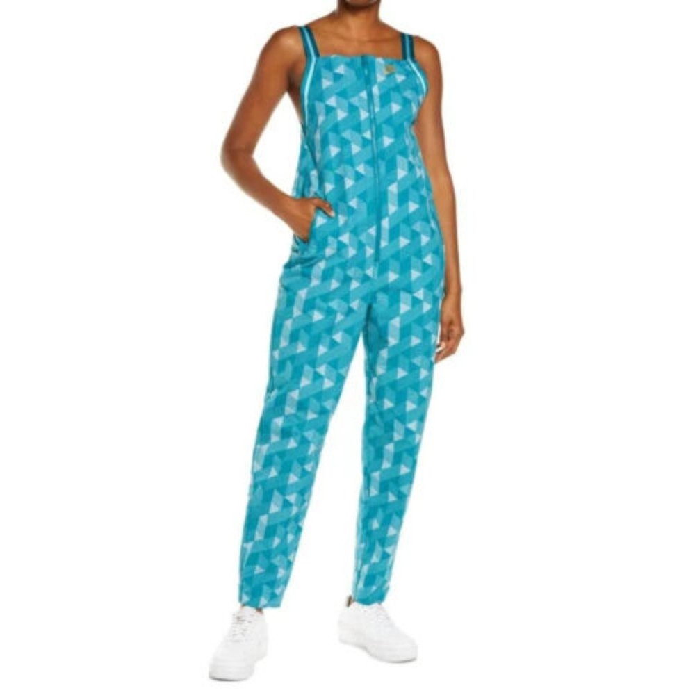 Nike Serena Design Womens Printed Tennis Jumpsuit Blue/Green DJ1151-367